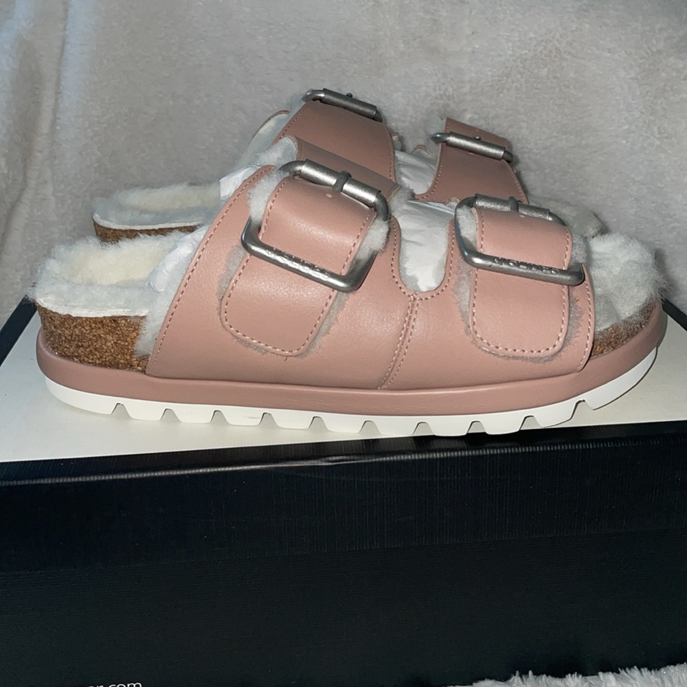 NWT J/SLIDES LYNX Rose Leather Sandal - Picture 10 of 15